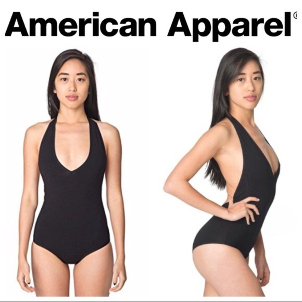 American Apparel black Halter Bodysuit